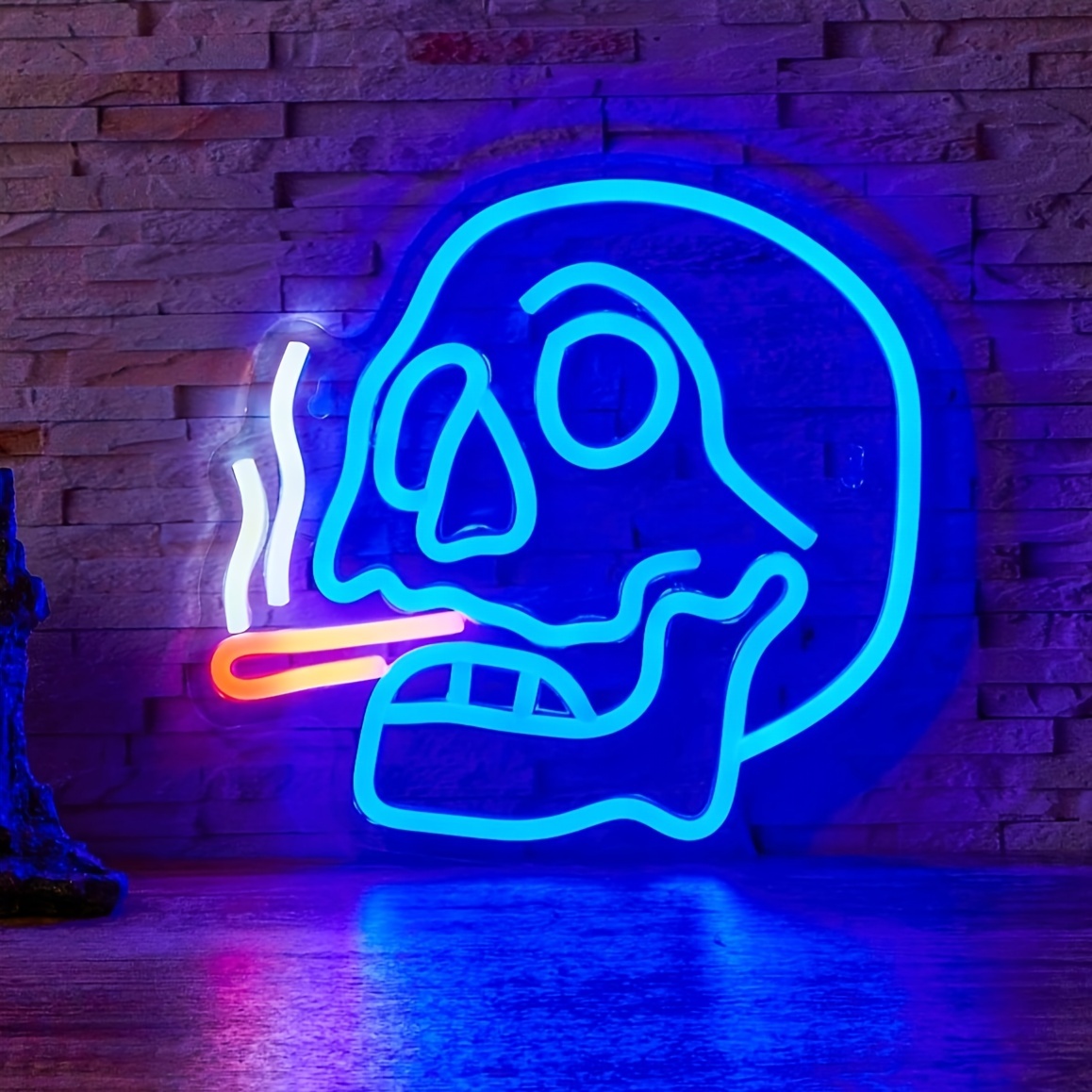 Backboard Led Neon Light Skull Home Decor Man Cave - Temu