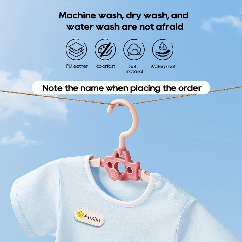 64 etiquetas termoadhesivas de tela para ropa, etiquetas de ropa  personalizadas, lavables para niños, etiquetas con nombre personalizadas  para ropa