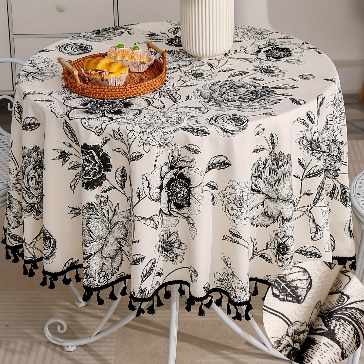 MAIISO Floral Pattern Simple Vintage Wrinkle Resistant Water and Oil  Resistant Design Kitchen Restaurant Outdoor Picnic Party PVC Tablecloth :  : Home & Kitchen