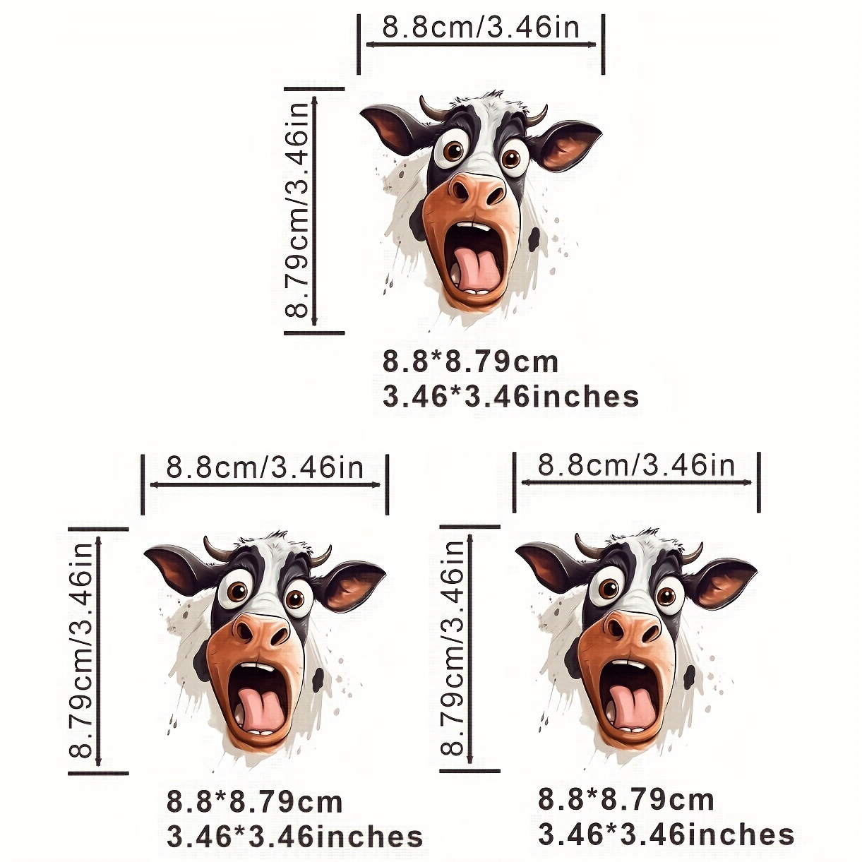2pcs Cow Print Sticker