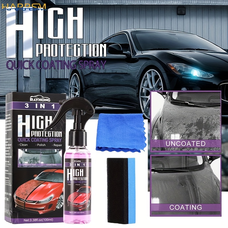 3 in 1 High Protection Quick Car Coating Spray, Ceramic Coating Fortify  Quick Coat Car Wax Polish Spray for Cars, Plastic Parts Refurbish Agent, 3  in 1 high Protection car Coating Spray (30 ML, 1PC) : Automotive 