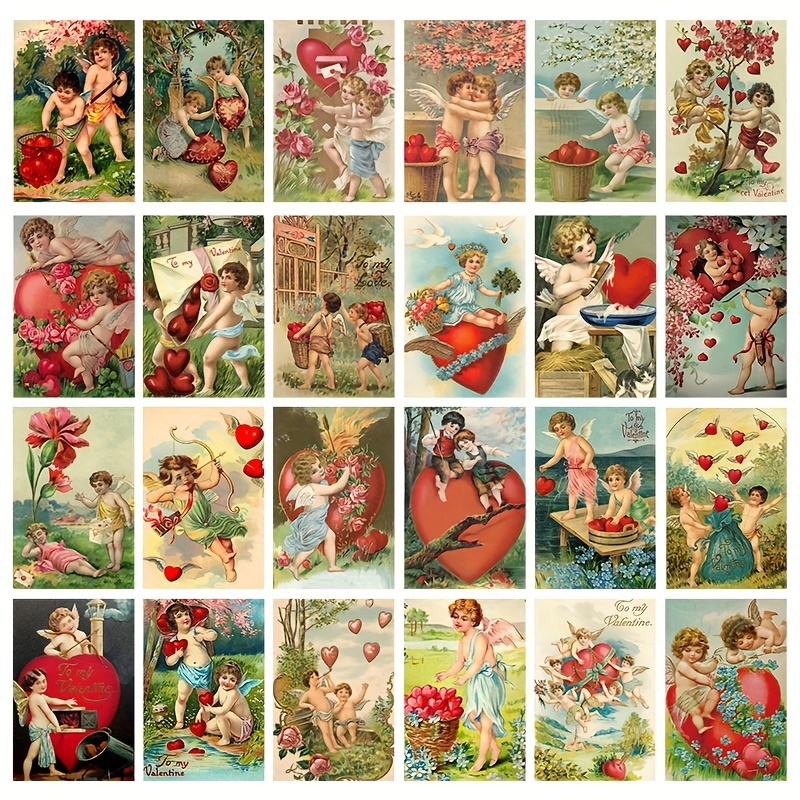 Vintage VALENTINE CARDS No 1 Victorian Postcards instant Digital
