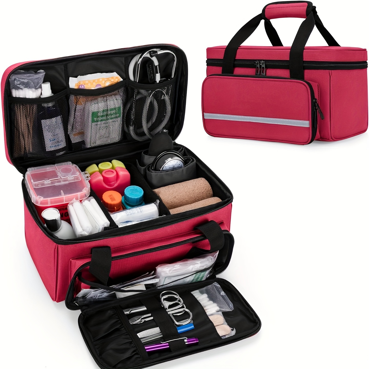 Portable First Aid Tools Storage Bag Organizer for Home Office Car Travel