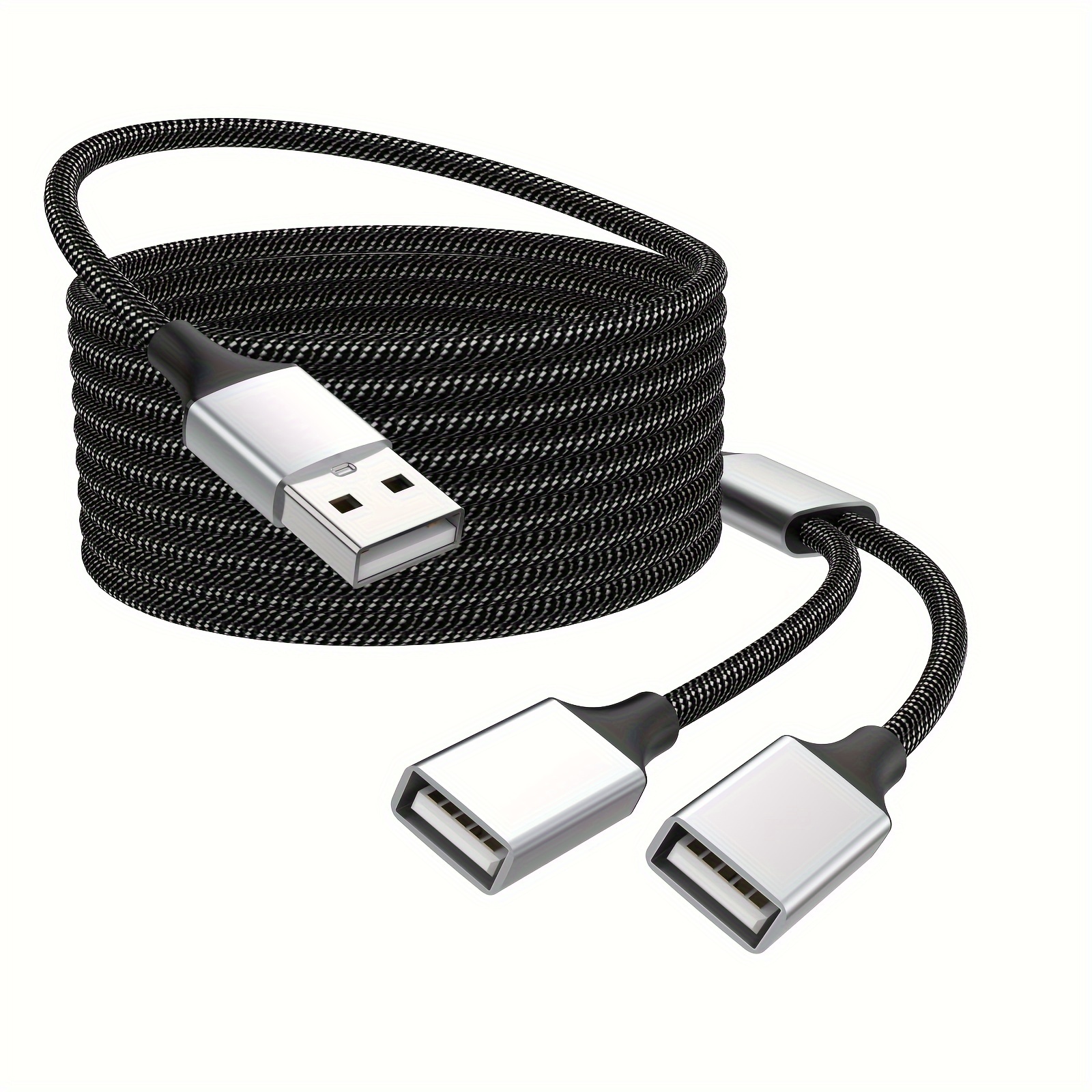 Oyanor 2 en 1 USB 2.0 A mâle à 2 Double Prise USB A Femelle Jack Y Splitter  Hub Câble Adaptateur pour Laptop HDD SDD Disque Câble d'Extension :  : Informatique