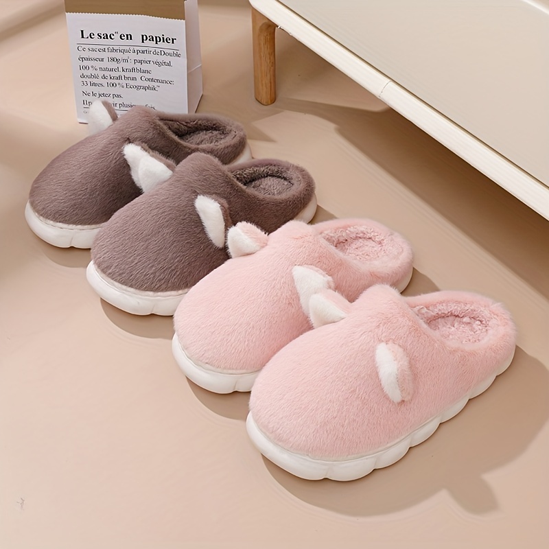 Winter Warm Home Slippers Women Shoes Cute Cartoon Indoor Plush