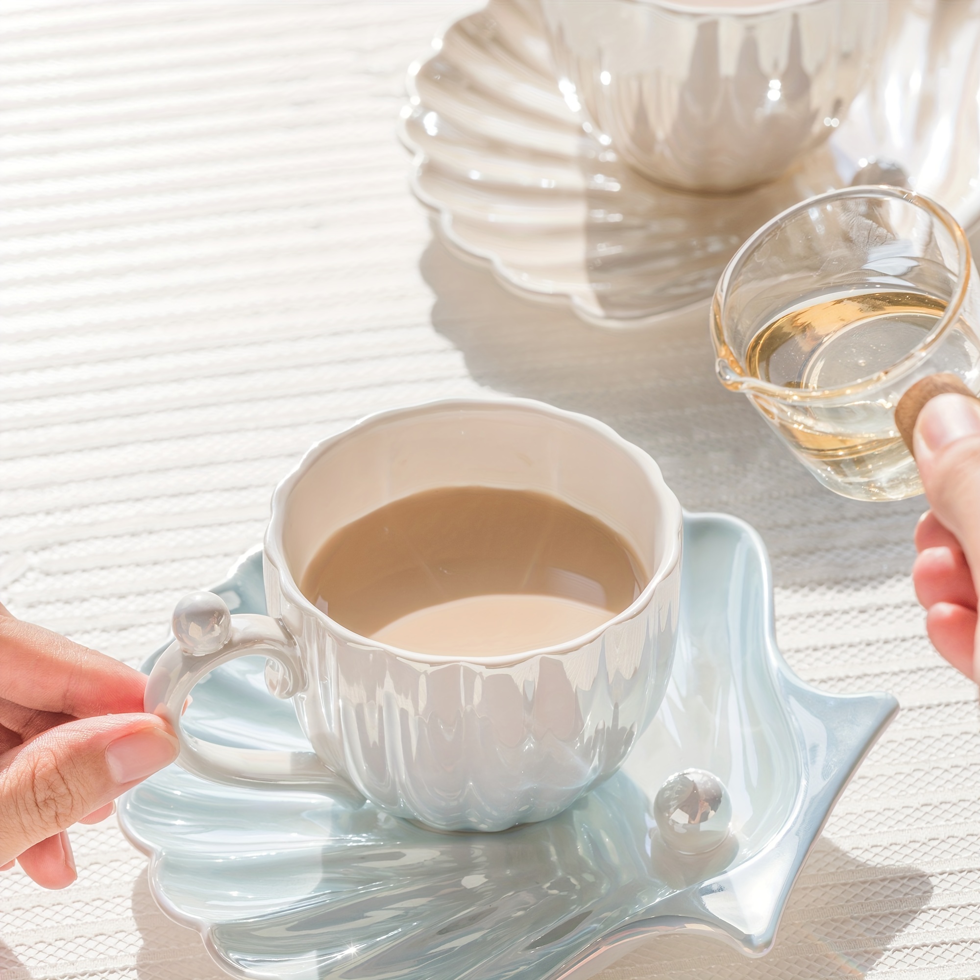 Fake Espresso in Glass Cup & Saucer