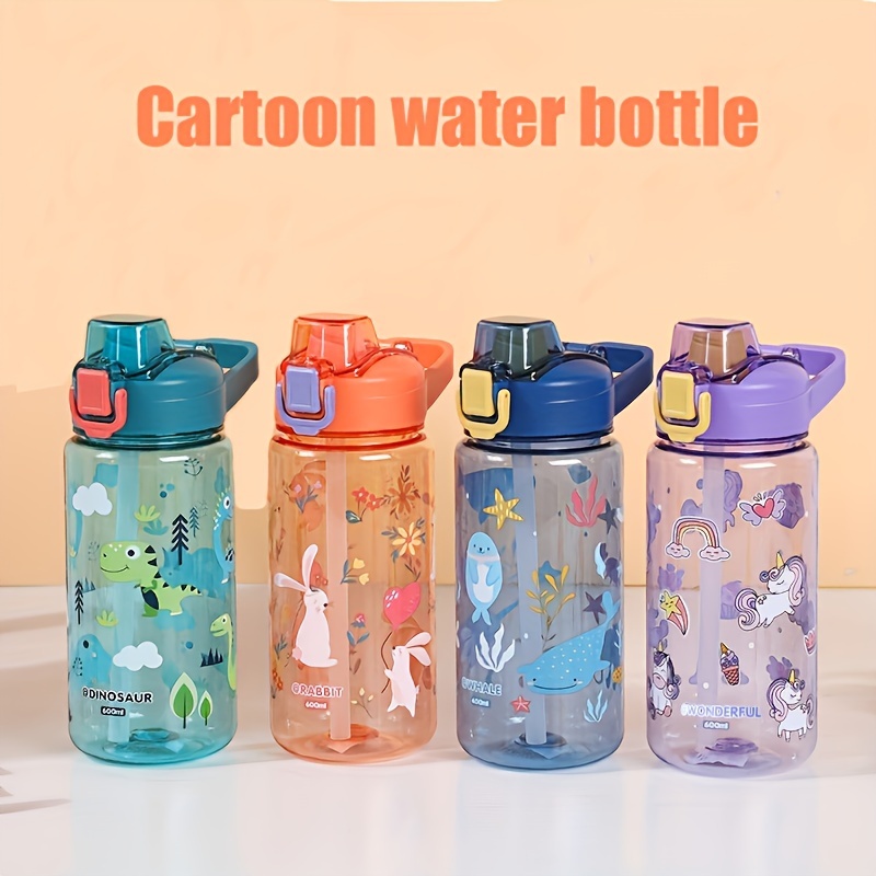 Disney Stitch Water Bottle with Straw Female Girls Boys Kawaii Portable  Travel Bottles Sports Fitness Cup Summer Cold Water Gift