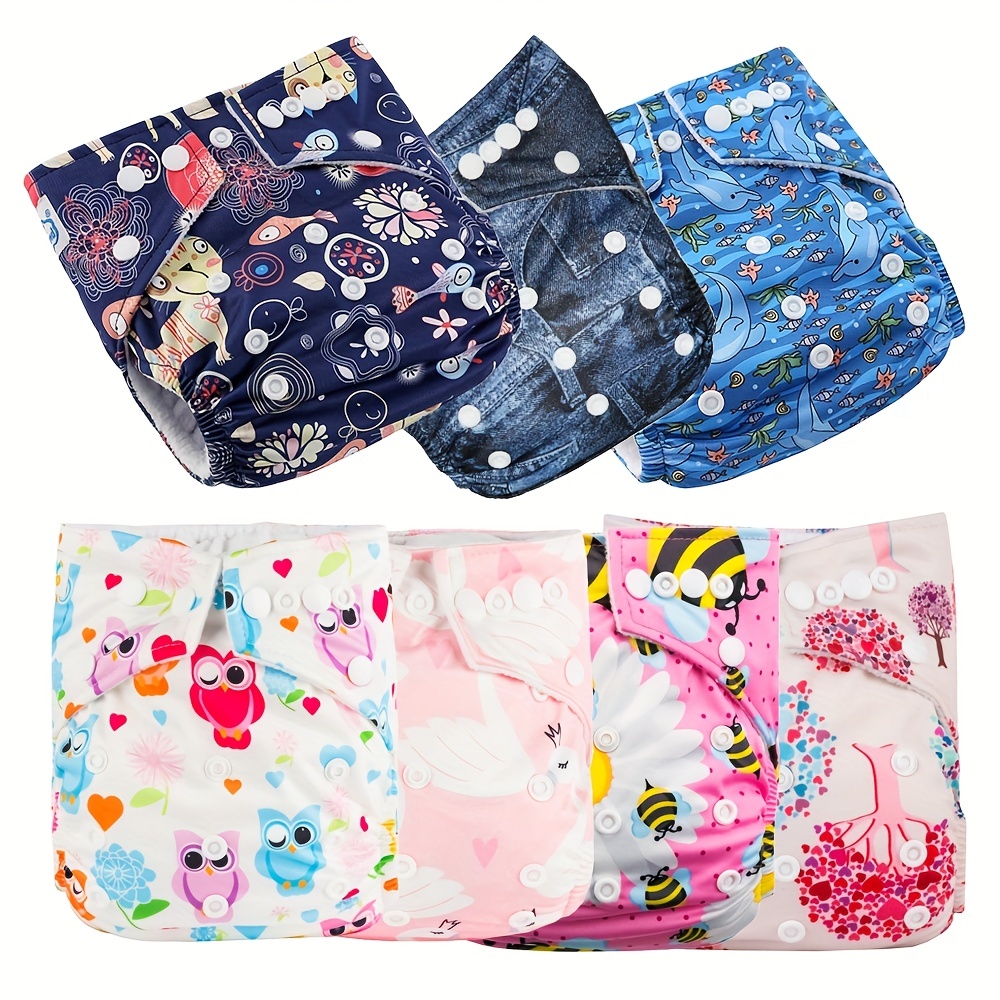 

Reusable Cloth Diaper For Baby Girls & Boys, Waterproof Adjustable Pocket Cloth Diaper