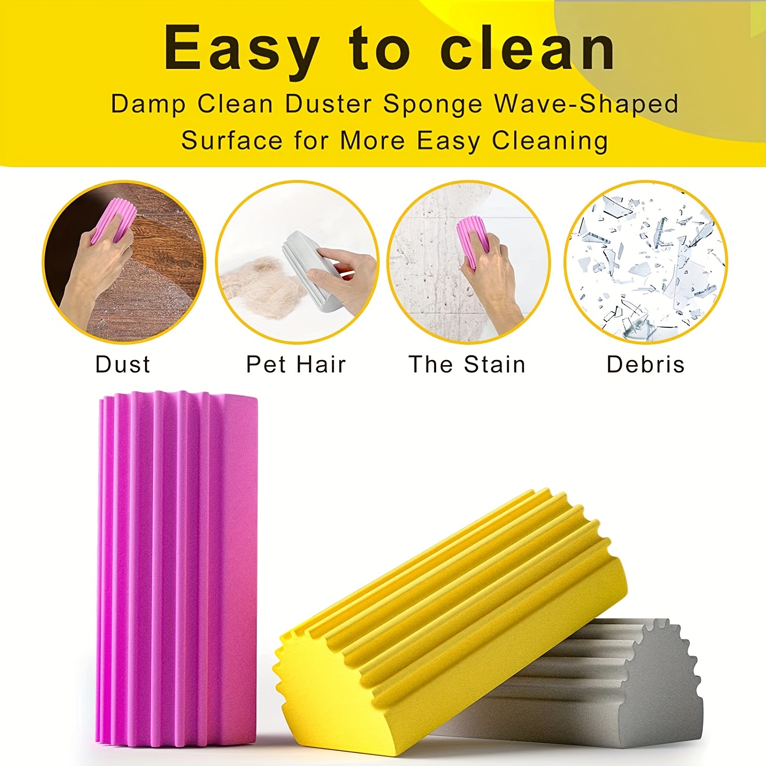 Damp Duster Magical Dust Cleaning Sponge Baseboard Cleaner - Temu