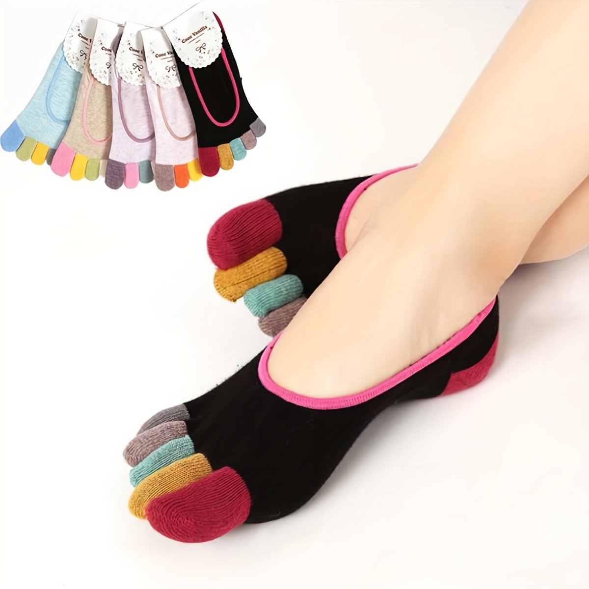 1 Pair - V-Toe Flip Flop Tabi Socks Casual Black Nonskid Solid - Yoga –  V-Toe Socks, Inc