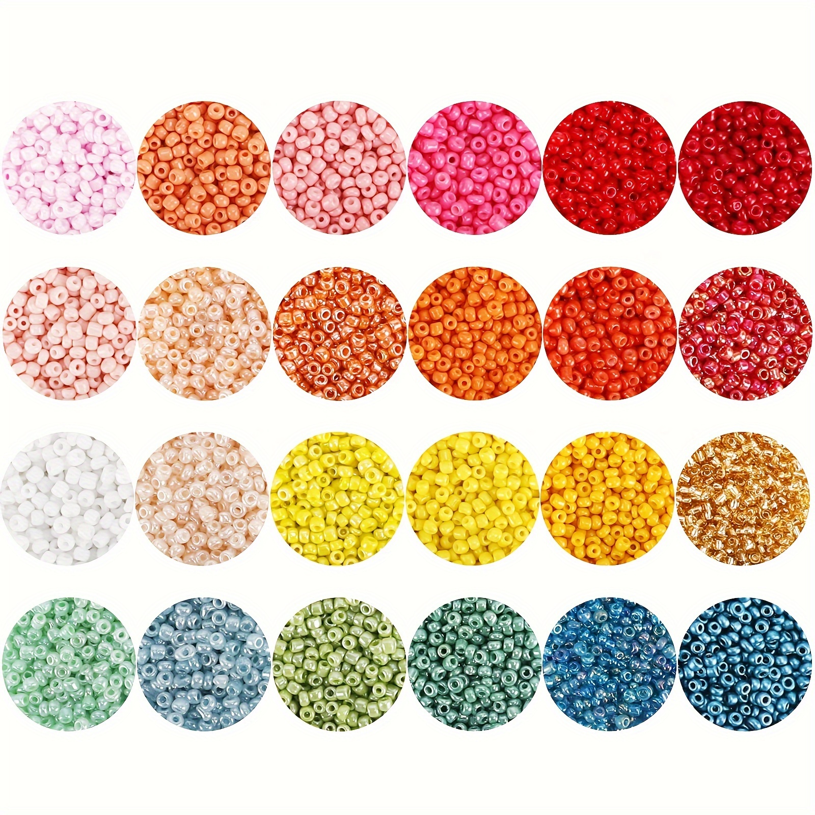 KERGAEN Size 2mm 12/0 Seed Beads About 15600pcs, Small Seed Beads Supplies  with Elastic String,Jump Ring and Charms for Making Earring,Bracelet and