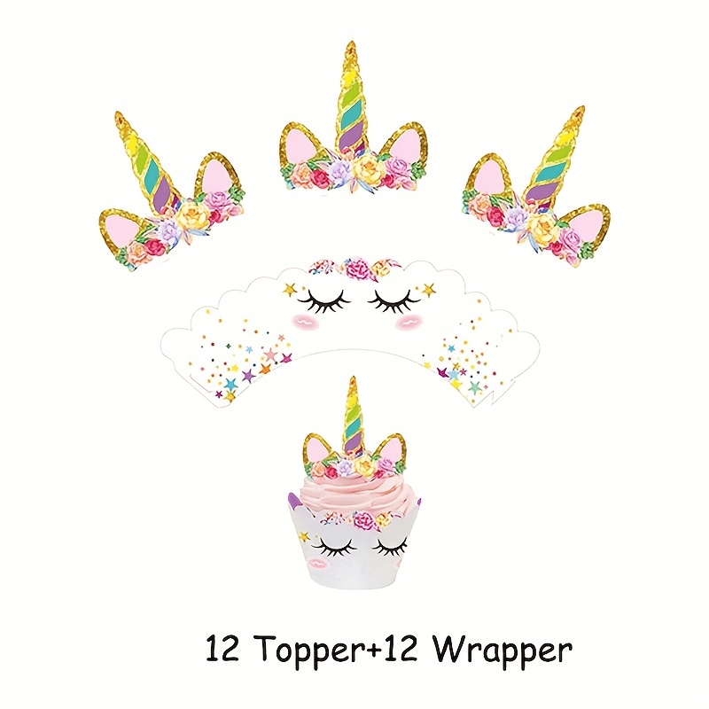 48Pcs Cupcake Toppers Wrappers for Kids Birthday Cake Decorations Party  Supplies for Girls Boys Baby Shower Party Favors - Yahoo Shopping