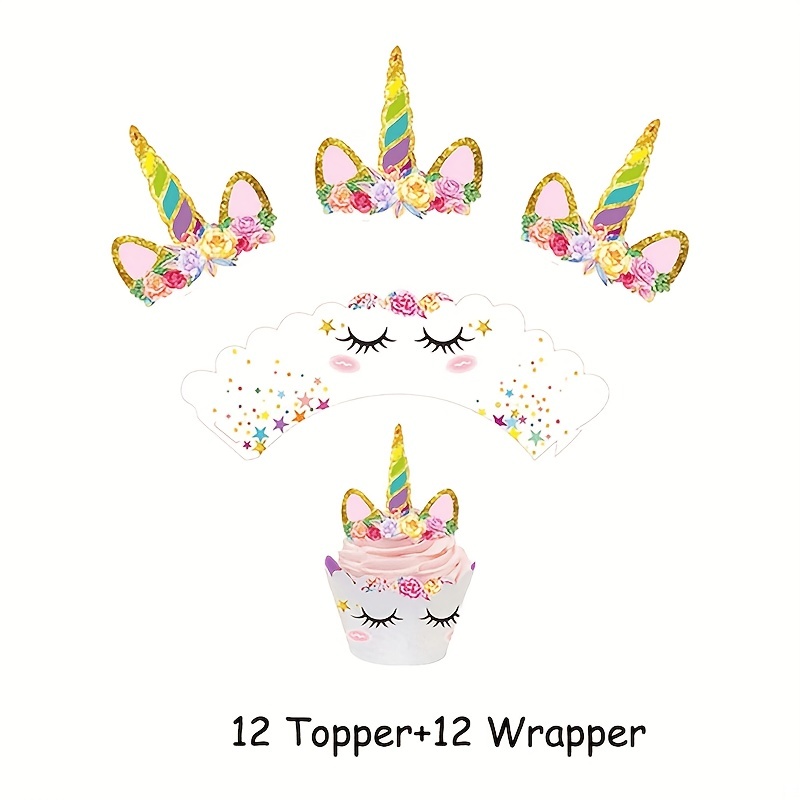 Unicorn Cake Topper With Eyelashes Birthday Party Supplies - Temu