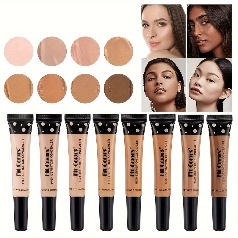 Waterproof Full Coverage Concealer Makeup Kit with Primer Sponge - Matte  Liquid Foundation for Face, Eye, and Acne Scar Cover
