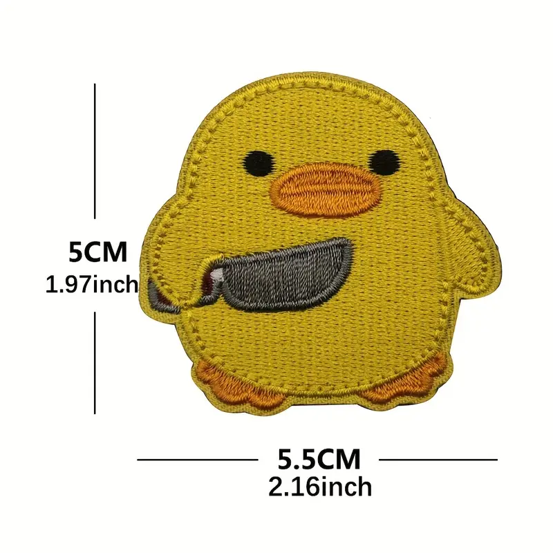 Chick With Knife Funny Cute Yellow Chick Meme Patch Duck - Temu