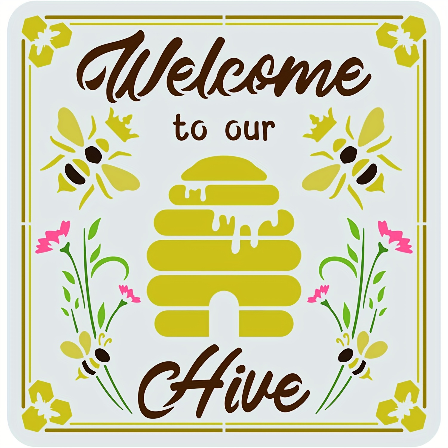 Bee & Honeycomb Stencil, 6 x 6