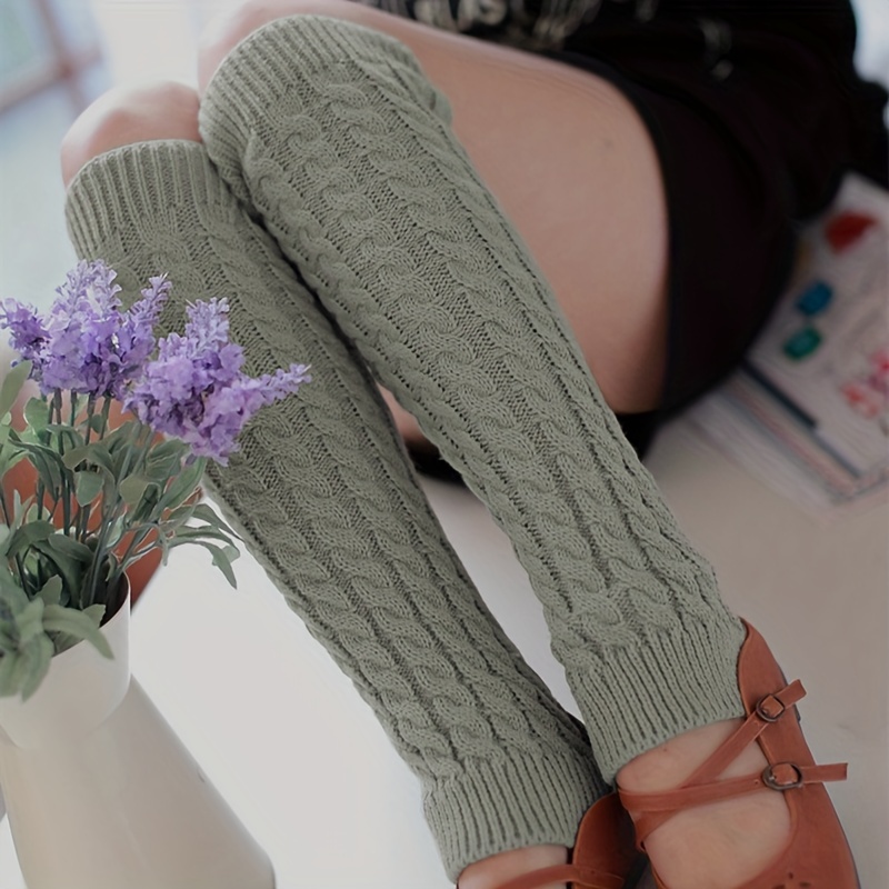 SmilePunk kawaii Winter Leg Warmers Knitted Knee High Cute