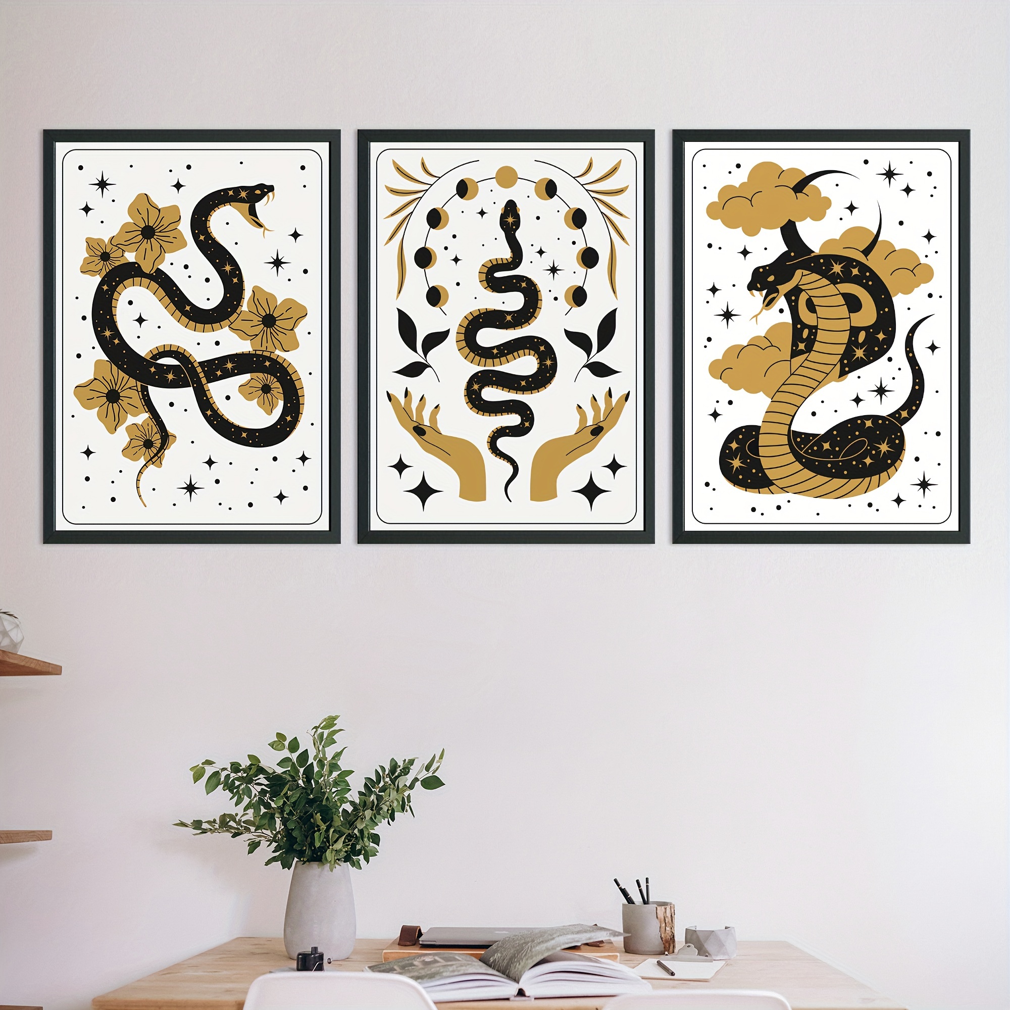 Posters Astrology Symbols Alphabet Poster Zodiac Sign Art Poster Mystic  Font Wall Art Canvas Art Poster Picture Modern Office Family Bedroom Living