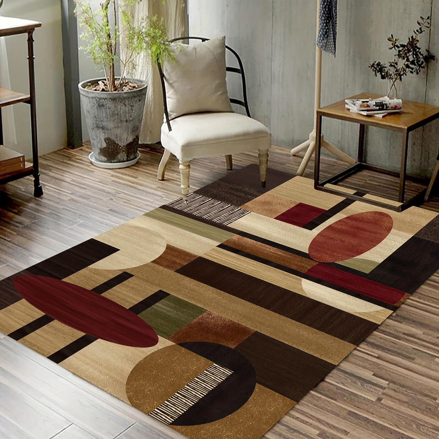 Creative Firewood Pile Pattern Strip Floor Mat Soft Non slip - Temu