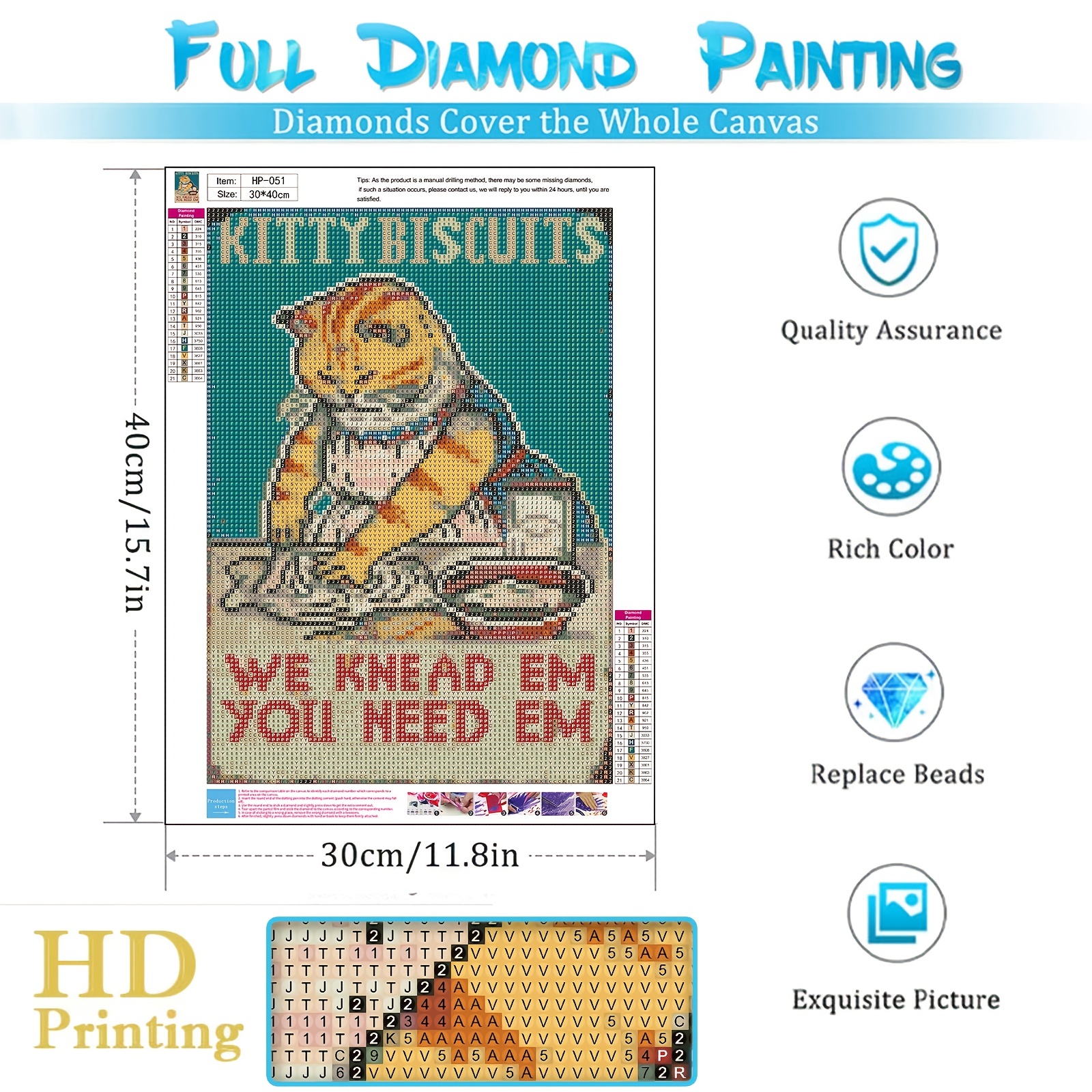 Kit Pintura Diamante Adultos 12.0 X 16.0 In Diseño Gato Rojo - Temu Chile