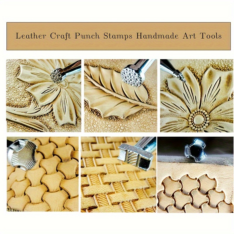 20pcs Leather Stamp Printing Tool Kit Leather Carving Printing Punch Craft Tools