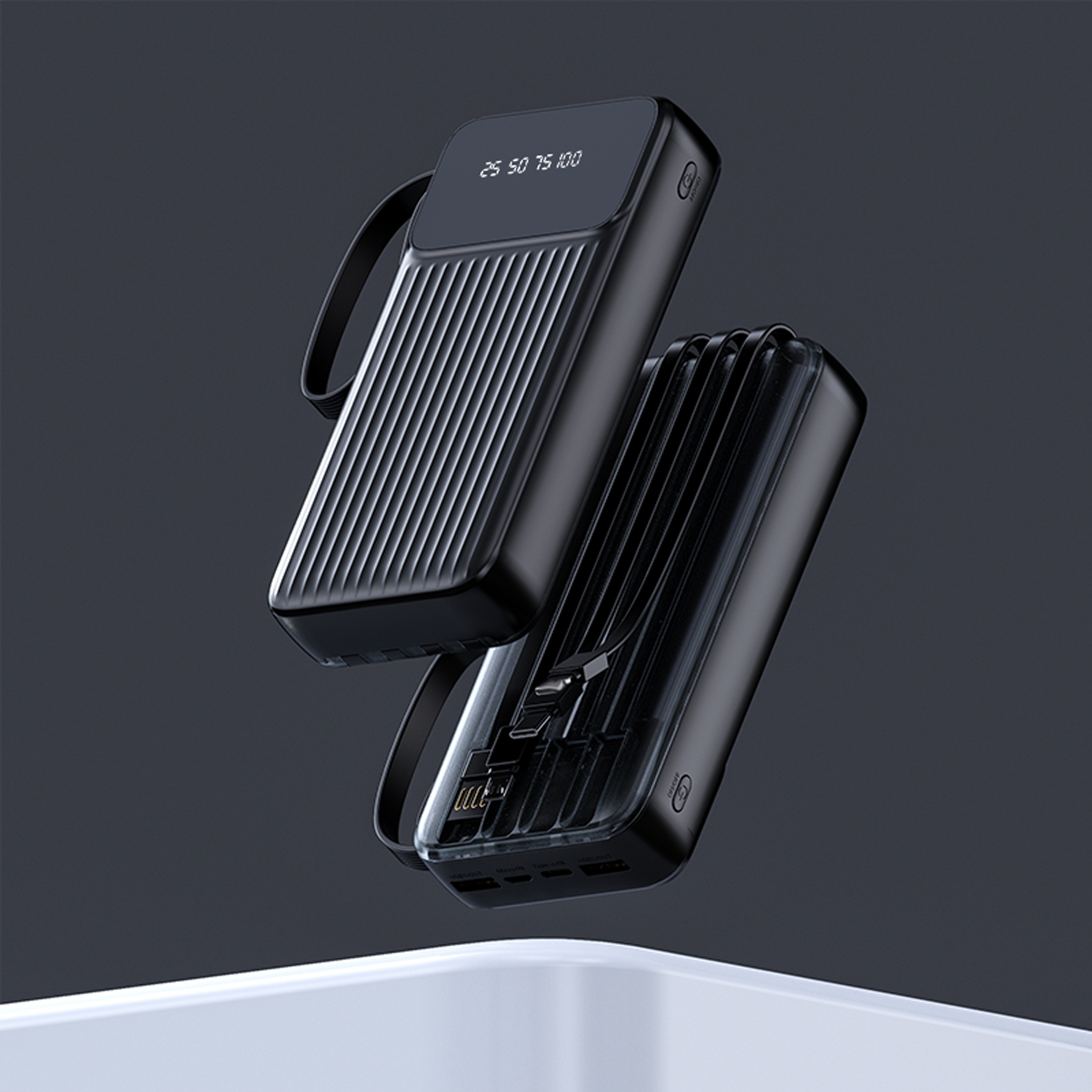 Cargador de energía solar Soxono de 30000 mAh Cargador portátil delgado y  ligero, 2 puertos USB Panel de alta velocidad Batería externa para iPhone