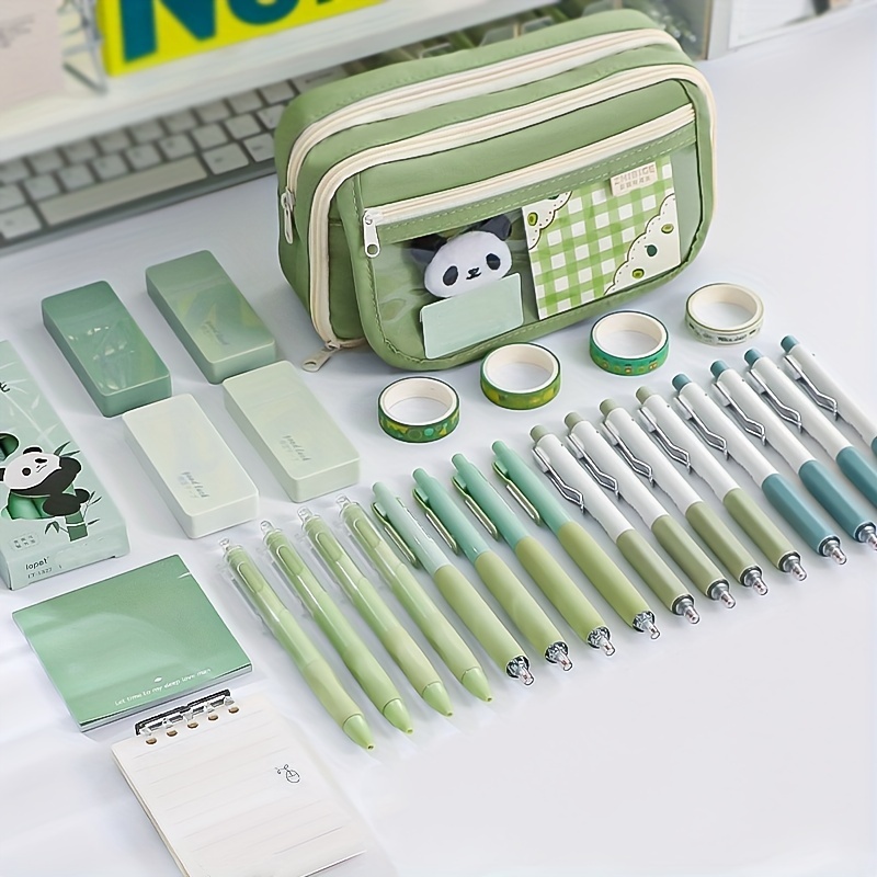 Panda Nine layer Flap Pen Bag Large capacity Simple Japanese - Temu