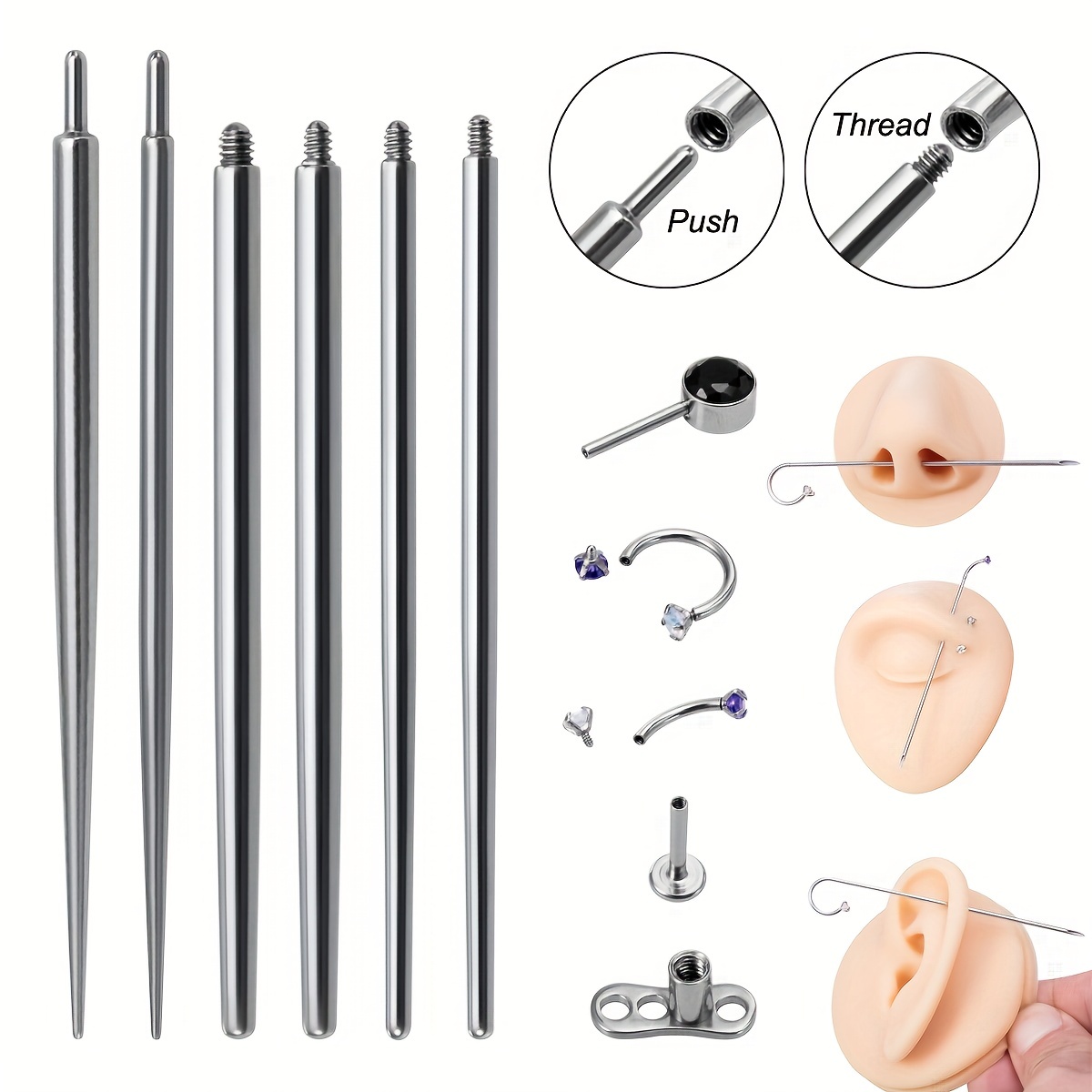 Stainless Steel Insertion Pin Taper Piercing Tool Body - Temu