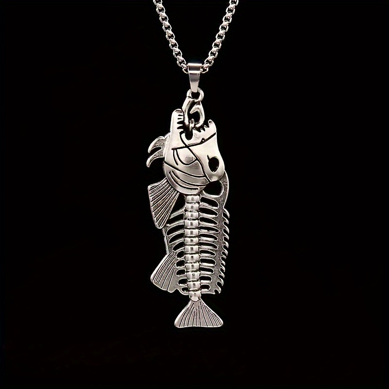 1pc ファッション魚の骨の形のペンダントネックレス女の子のための