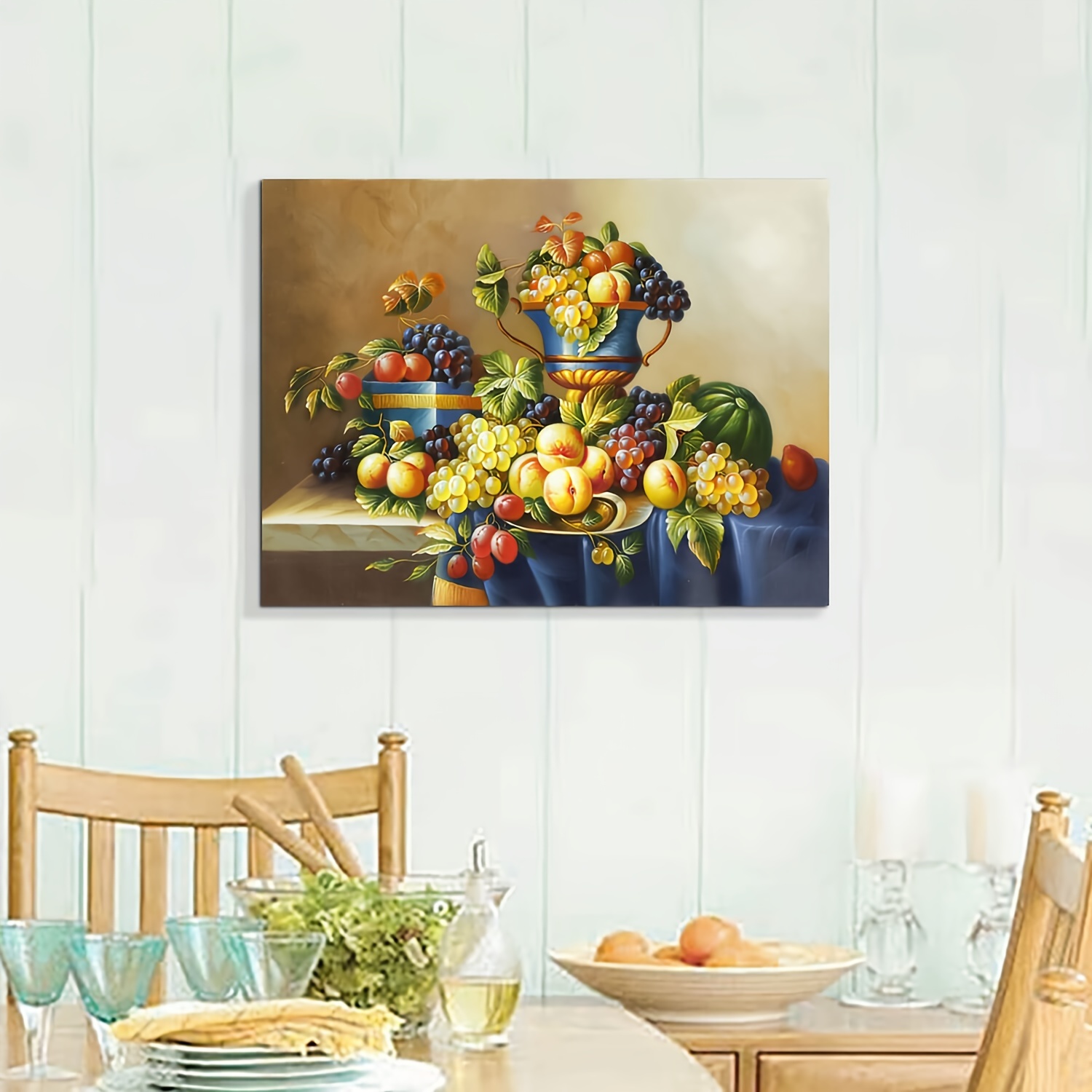  3 piezas de arte de pared de cocina, lienzo de cocina,  decoración de pared, arte de pared de frutas para decoración de cocina,  cuadros para cocina y comedor, coloridas obras de
