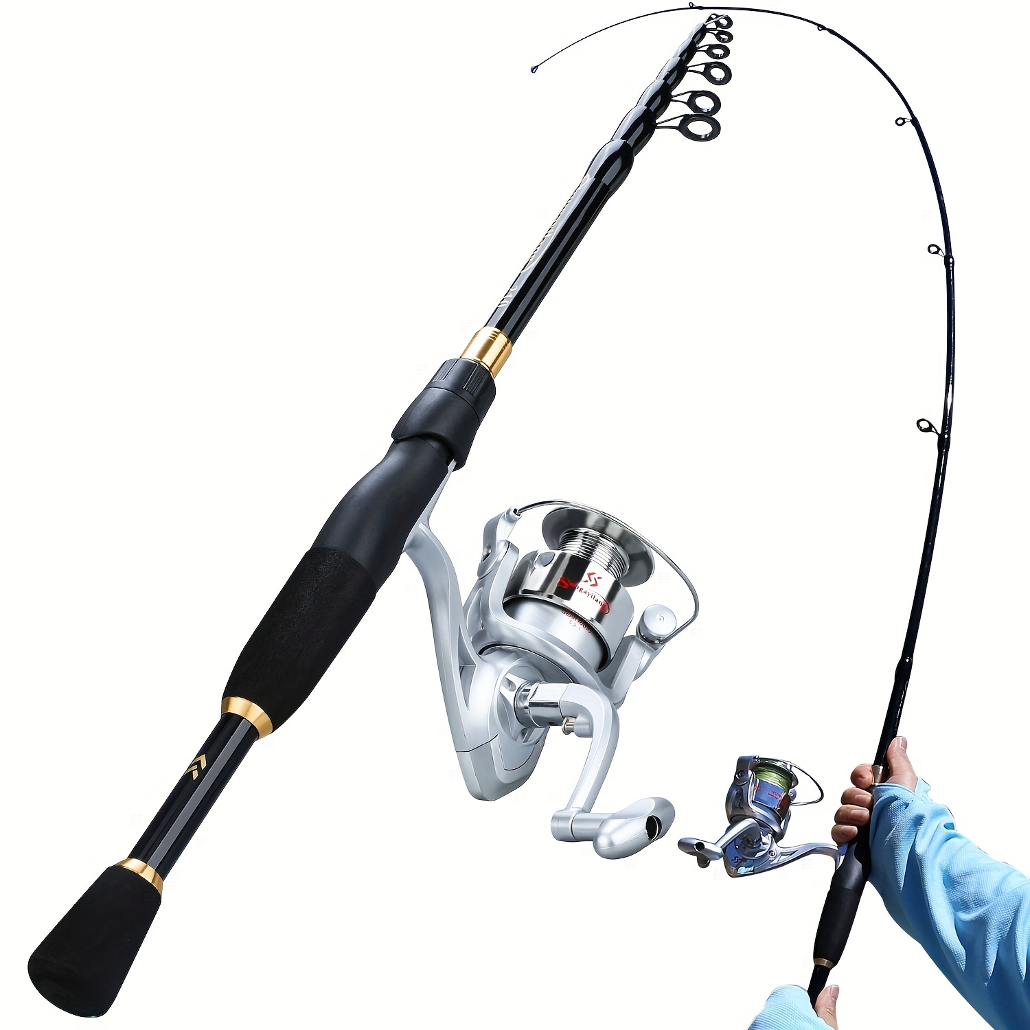 Telescopic Fishing Rod And Reel Combo Set With Fishing Line