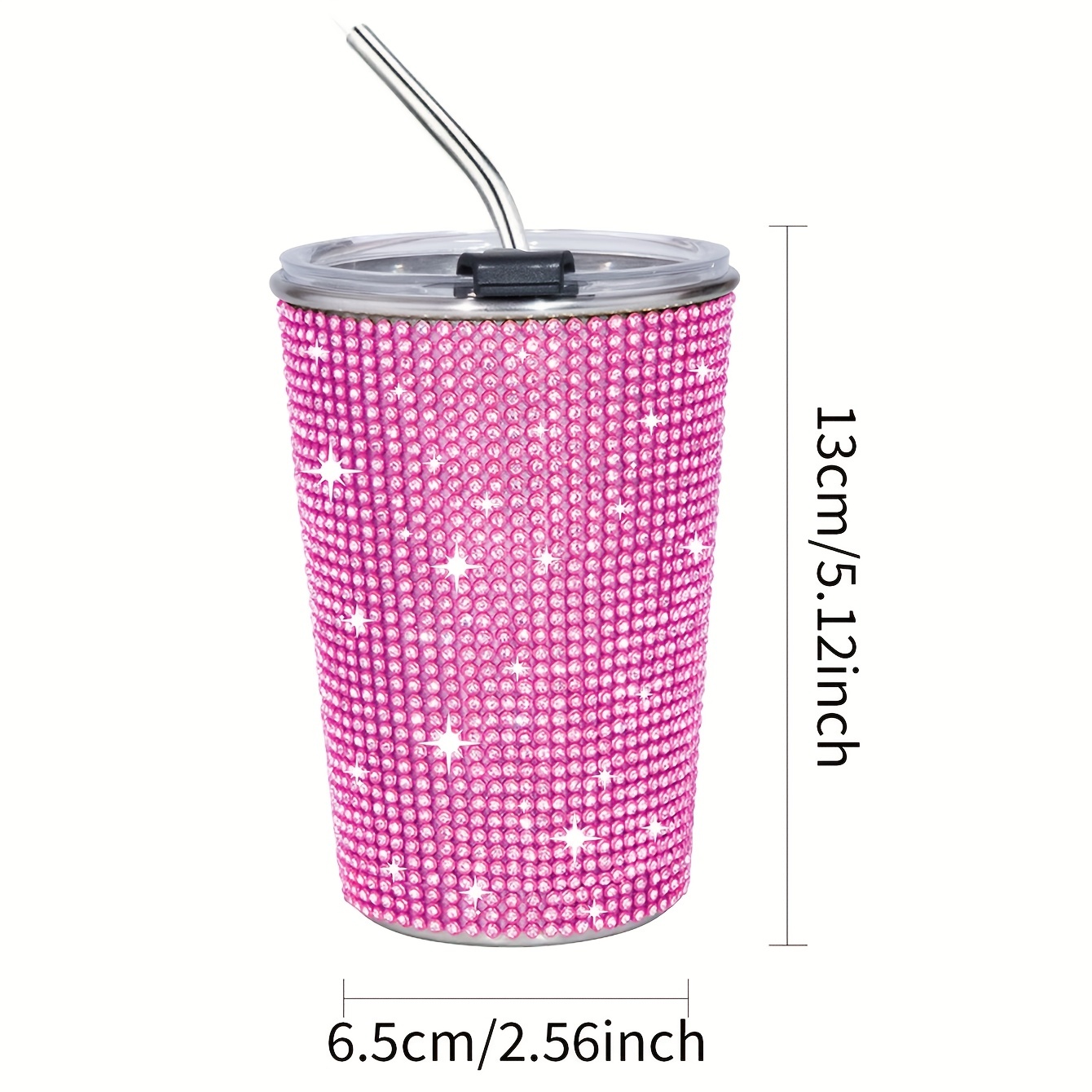 NEW Stainless Steel Insulated Rose Pink Tumblr Cups With Straw