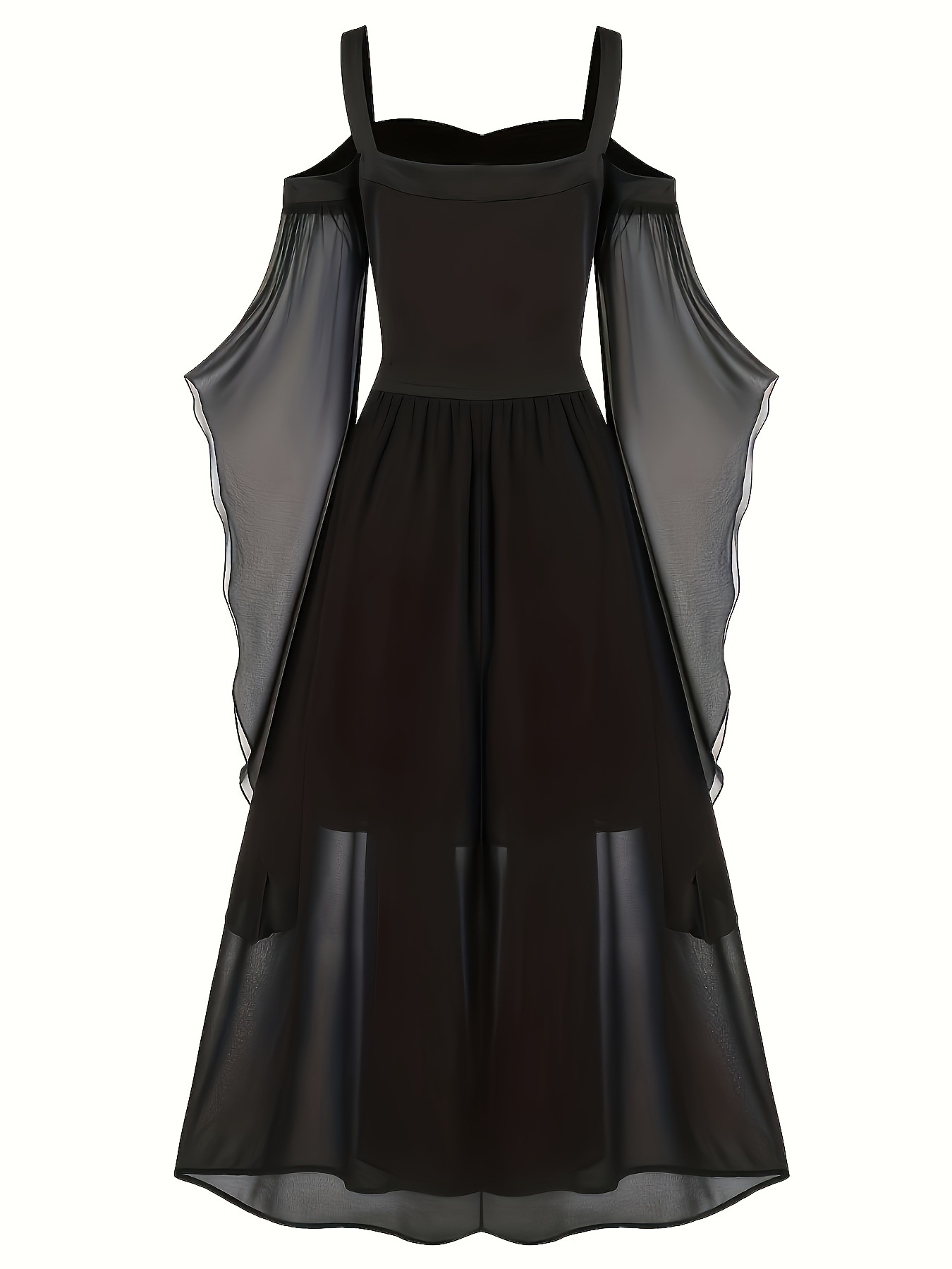 Plus Size Halloween Gothic Dress Women's Plus Cold Shoulder - Temu