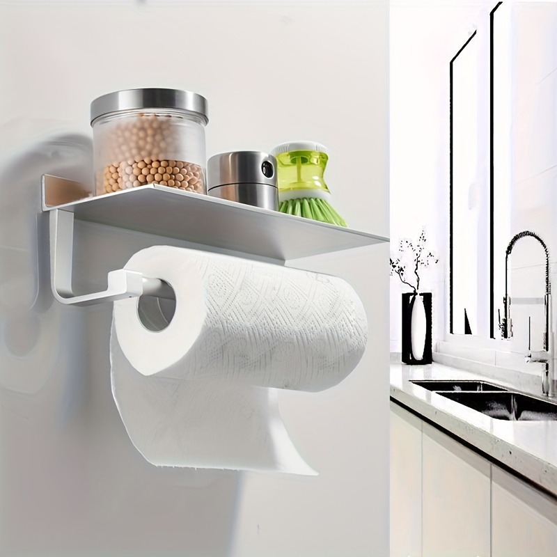 Toilet Paper Holder Bathroom Paper Toilet Roll Holder Hanger,Toilet Paper  Holder with Shelf, Glassed Steel Frosted Silvery Lavatory Tissue Holder  with