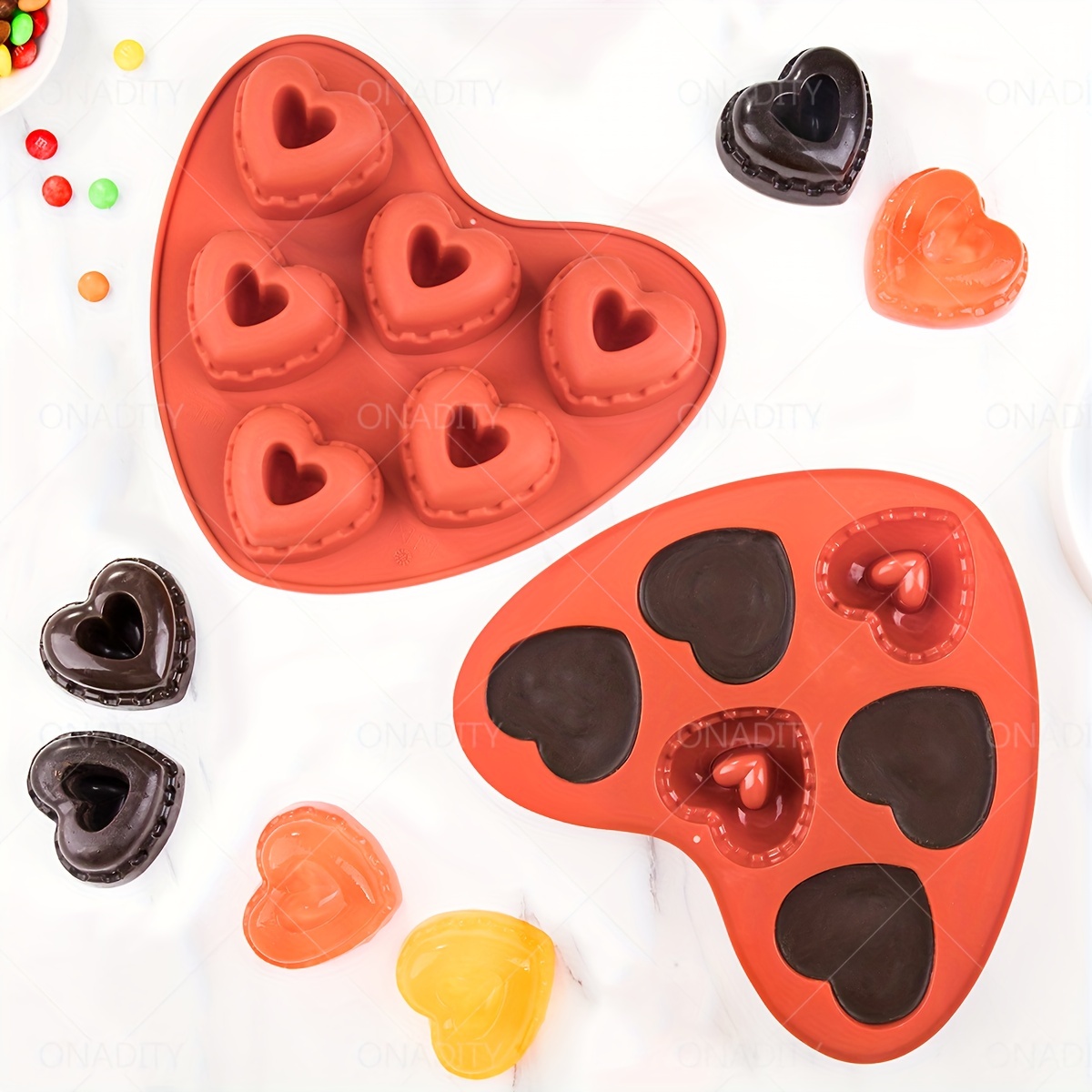 Heart Shape Silicone Mold 6 Cavities For Baking Chocolate - Temu