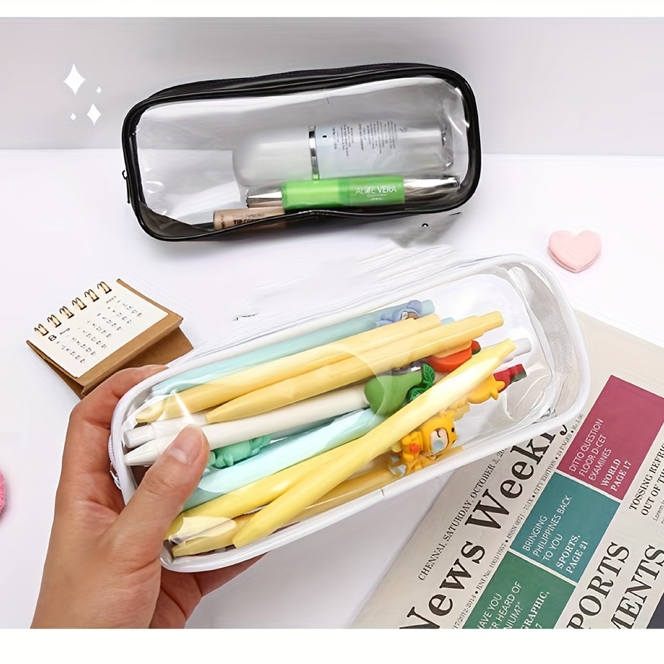 Plastic Transparent Pencil Case For School Students Minimalist Stationery  Box