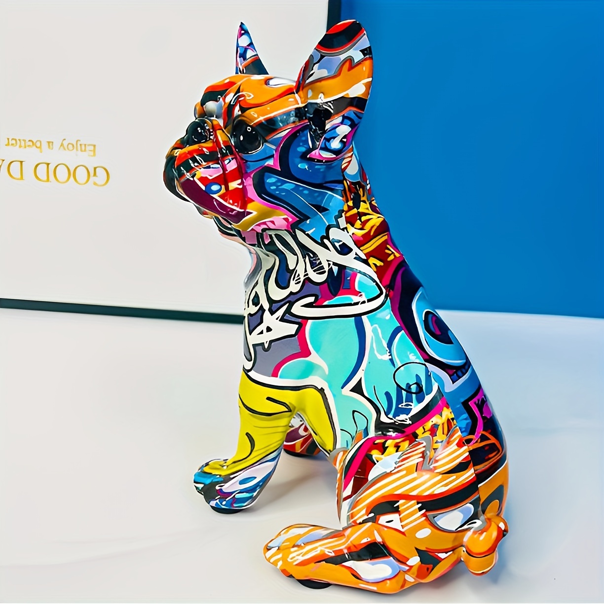 1 Stück Handgemalt Französische Bulldogge Figur , Kreativ Zuhause