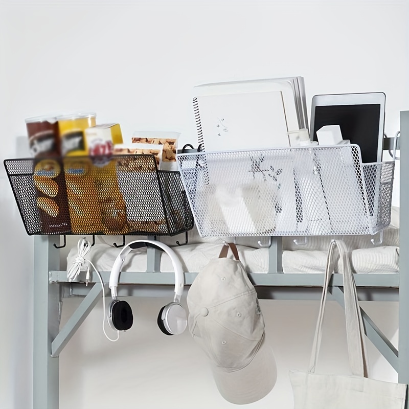 1pc Under Desk Dormitory Storage Rack With Hanging Basket