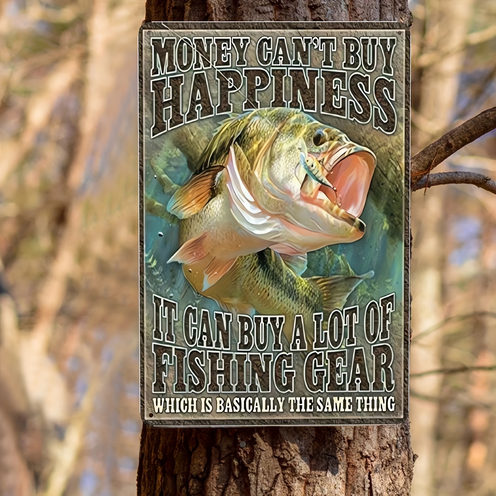 Discount Welcome Bass Fishing Tin Sign Fishing Happiness - Temu Mexico