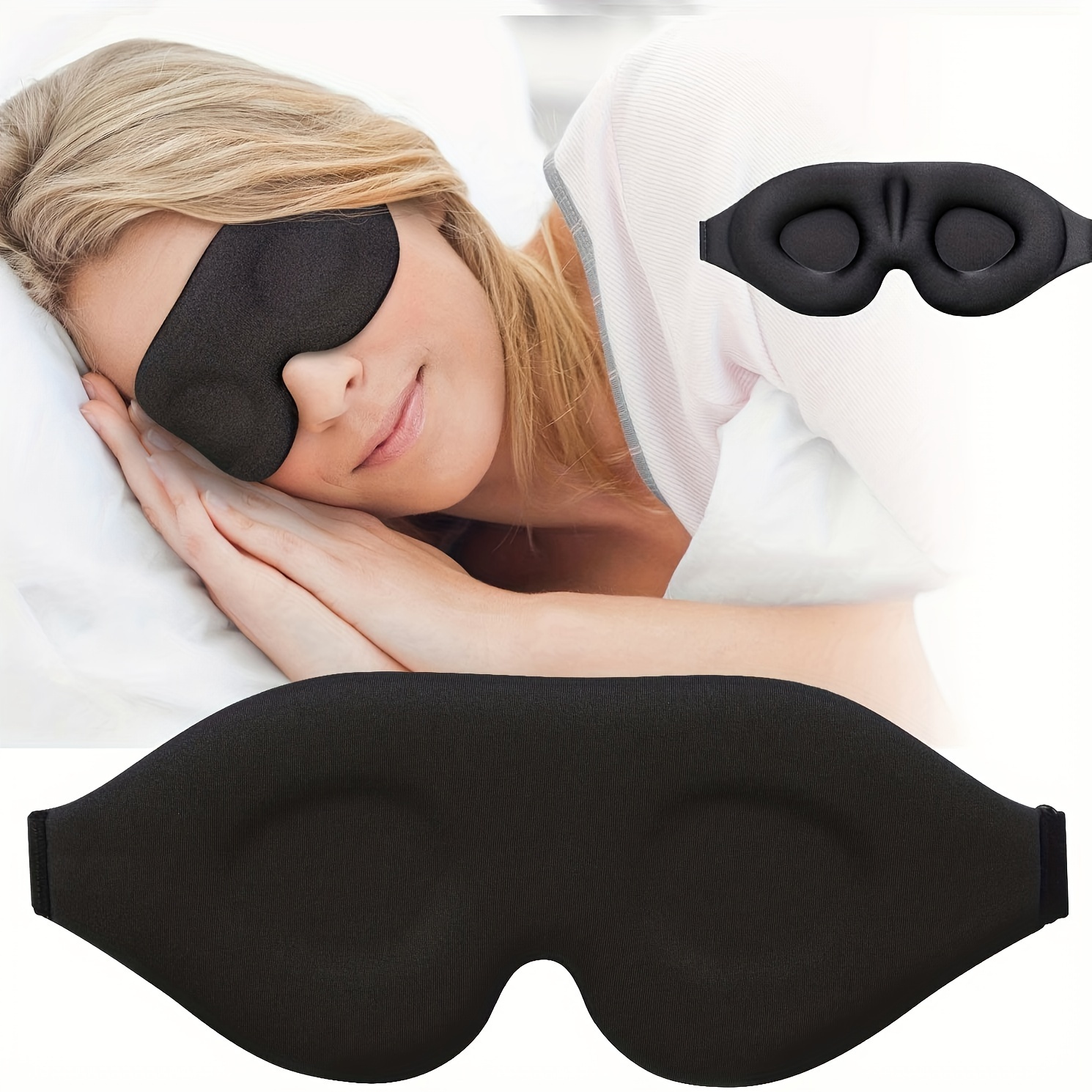 Casque de sommeil sans fil 3d Cache-oreilles de sommeil avec microphone  Casque de sommeil sans fil Bluetooth Bandeau Masque pour les yeux pour