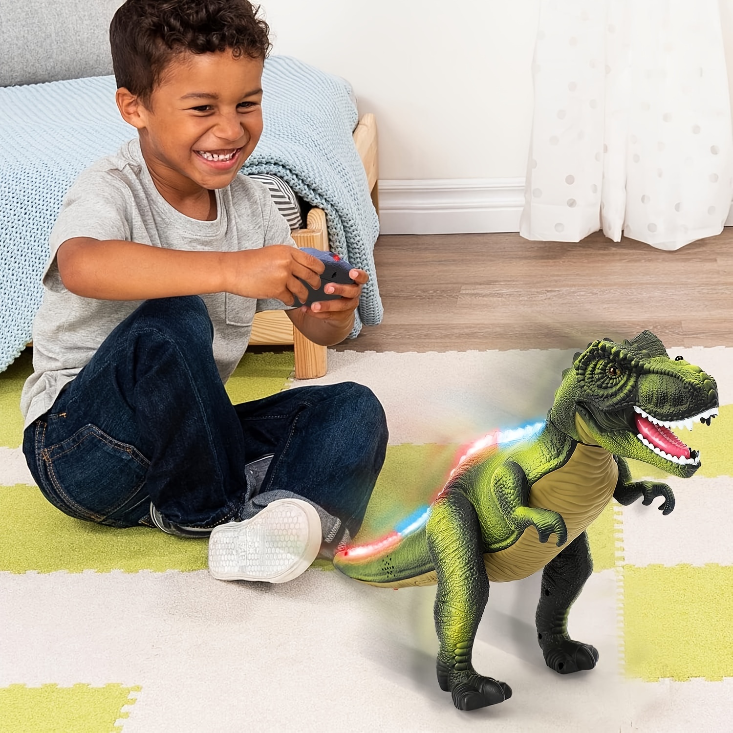 Jouets de Dinosaure RC avec Suivi Laser pour Enfant, Robot