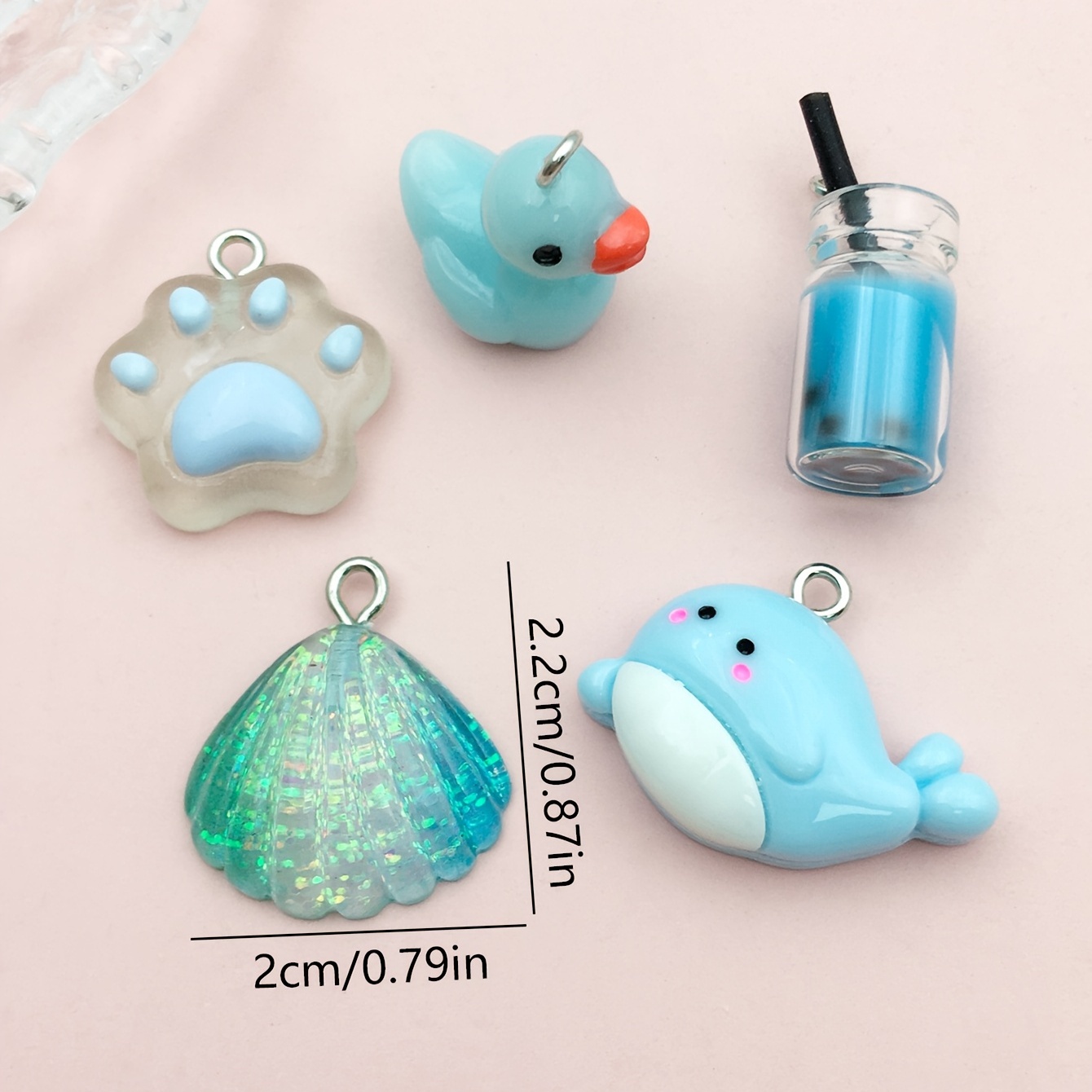 Randomly Mixed 3d Resin Cute Charms 9 Colors Solid Color - Temu