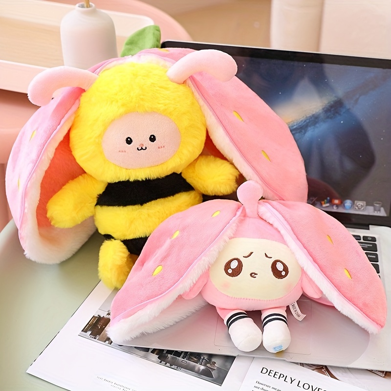 Kawaii Bee Plush Stuffed Animal Toys Soft Bumblebee Plush - Temu