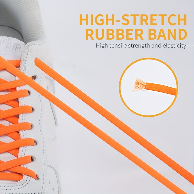 1Pair No Tie Elastic Shoelaces, Adjustable Elastic Shoe Laces, Tieless Laces With Metal Buckles For King's Day