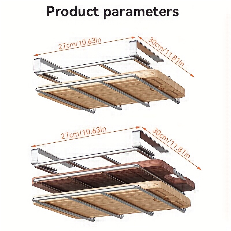 Metal Cutting Board Holder Hanging Rack Under Cabinet Shelf - Temu