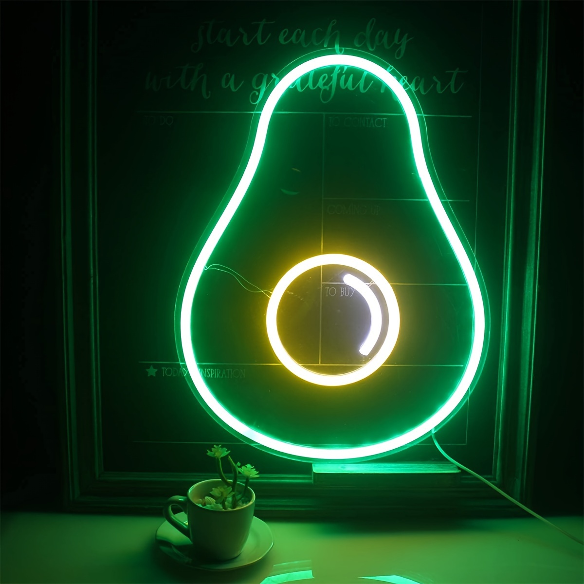 Avocado Neon Signs Light Green Led Sign Fruit Neon Lights - Temu