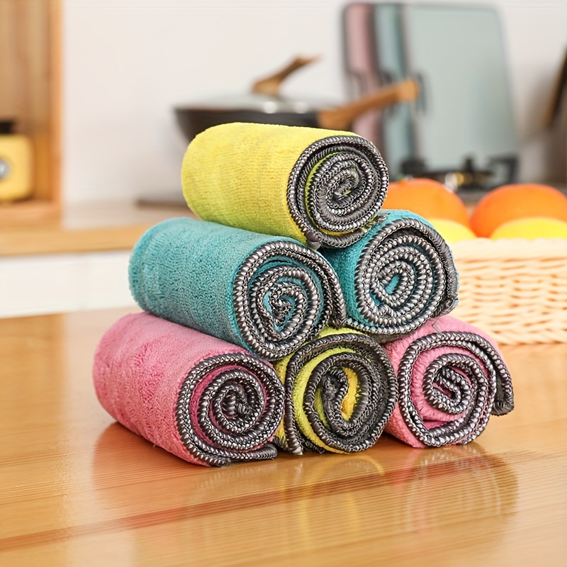 2pcs Kitchen Dish Washing Towel Micro Fiber Cleaning Cloth Rags