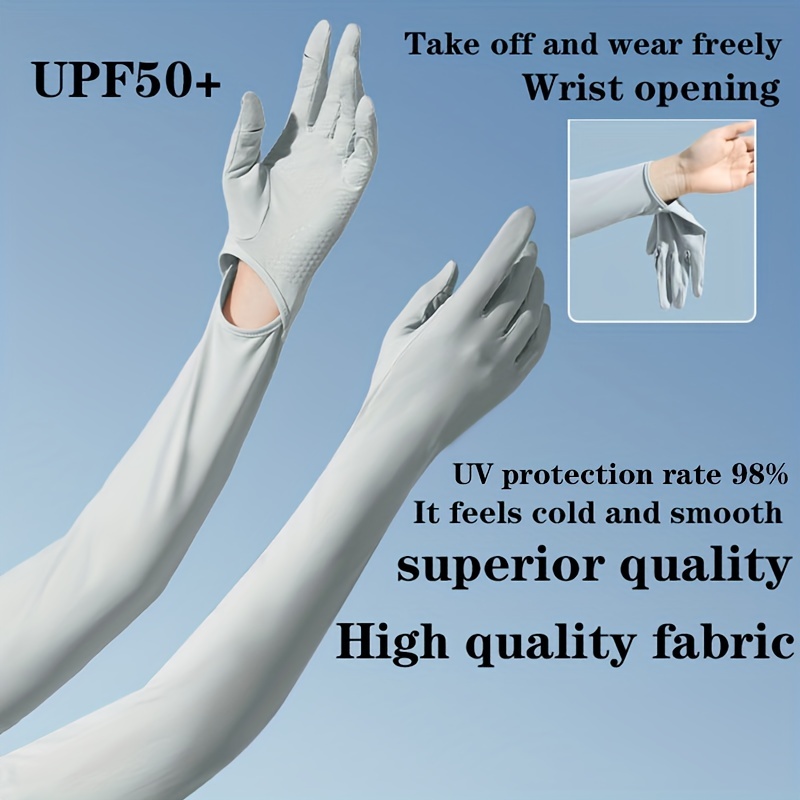 1 Pair Of Sun Protection Gloves For Women, Ice Silk, Anti-Uv, Anti