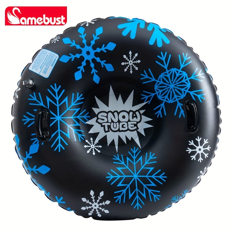 47 Inch Inflatable Snow Tube - Heavy Duty PVC, Double Layer, With Handles For Kids & Adults