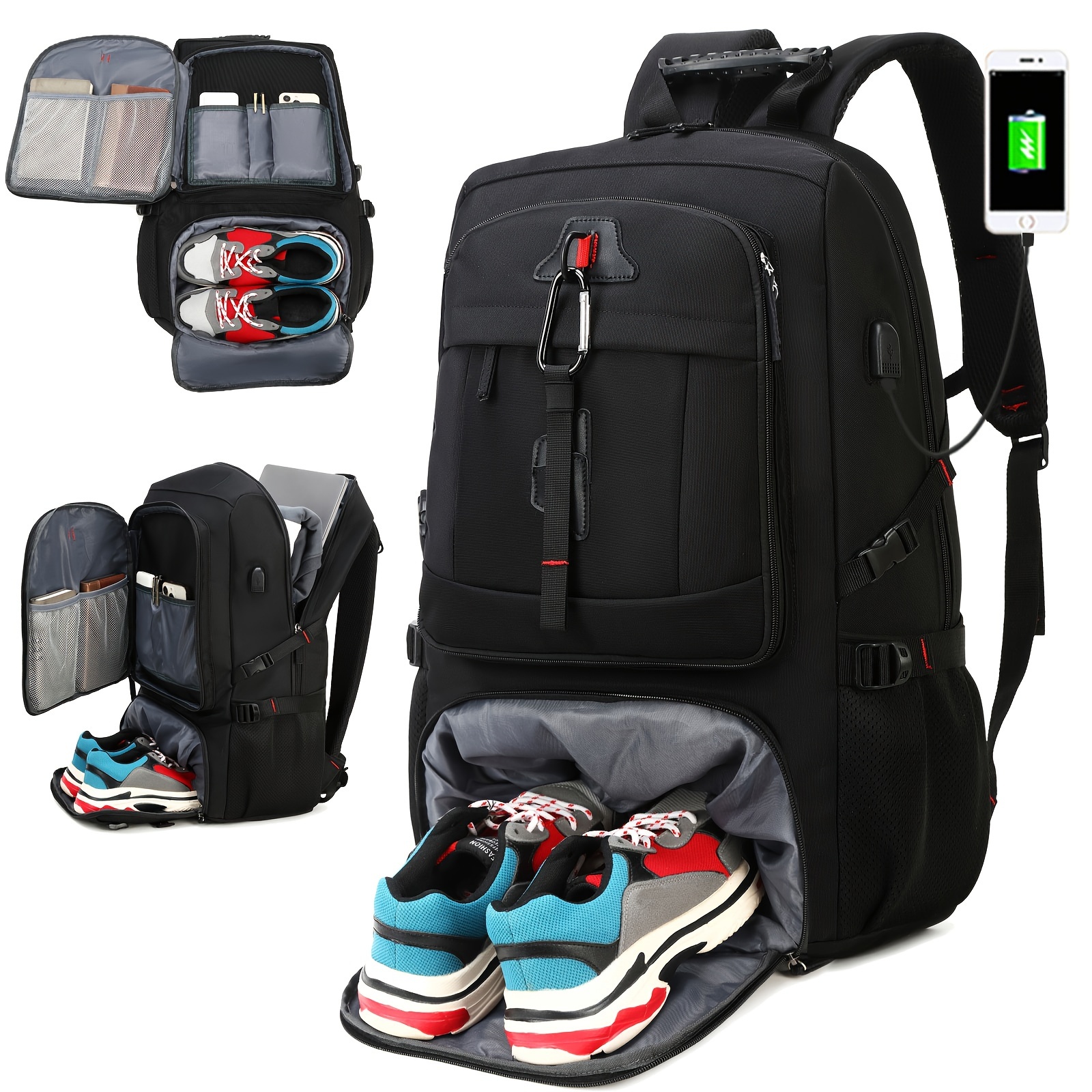 Bolsa de viaje de 40 litros para mujer, bolsa grande de 21 pulgadas, bolsa  de lona para viajar con compartimento para zapatos, bolsa plegable de fin